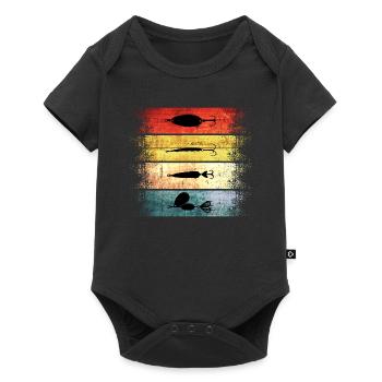 Pêche Pêche pêche poissons pêche cadeau de pêche - Body à manches courtes Premium Bébé - noir - Devant