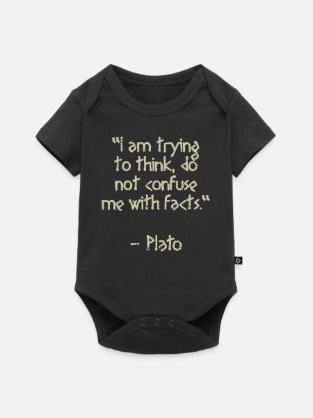Citation de Platon - I am trying to think | Sagesse - Body à manches courtes Premium Bébé - noir