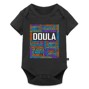 Mots de Doula - Body à manches courtes Premium Bébé - noir - Devant