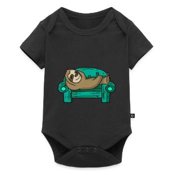 Sloth funny on sofa gift - Baby Premium short-sleeve bodysuit - black - Front