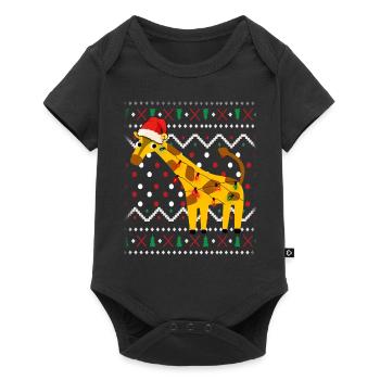 Noël laid girafe - Body à manches courtes Premium Bébé - noir - Devant