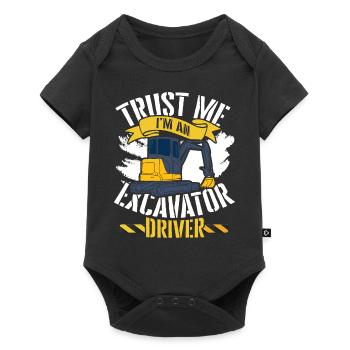 Excavator civil engineering construction work road construction dredging - Baby Premium short-sleeve bodysuit - black - Front