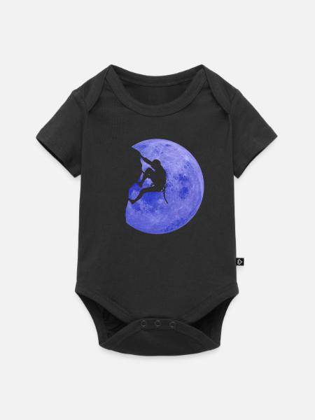 Kletterer Mond Klettern Bouldern Boulder - Baby Premium Kurzarmbody - Schwarz