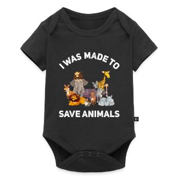 i was made to save animals... Tierarzt - Baby Premium Kurzarmbody - Schwarz - Vorne