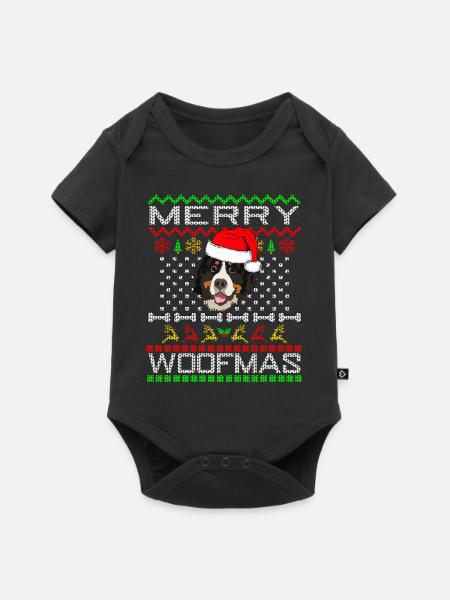Berner Sennenhund Weihnachten Geschenk - Baby Premium Kurzarmbody - Schwarz
