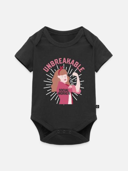 Unbreakable Social Worker - Baby Premium Kurzarmbody - Schwarz