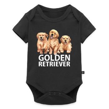 Idée cadeau chiot Golden Retriever - Body à manches courtes Premium Bébé - noir - Devant