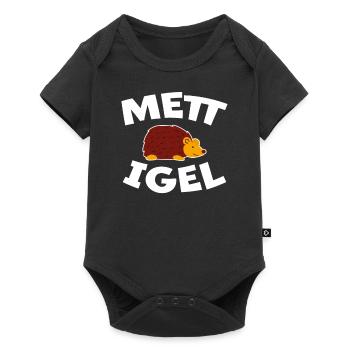 Mettigel Mettbrötchen Lustige Spruch Mett Geschenk - Baby Premium Kurzarmbody - Schwarz - Vorne