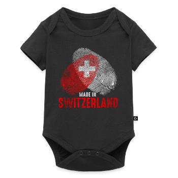 Made in Schweiz - Body à manches courtes Premium Bébé - noir - Devant