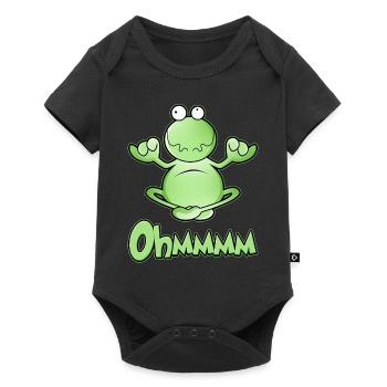 Ohmmm, yoga, cross-legged, meditating frog - Baby Premium short-sleeve bodysuit - black - Front