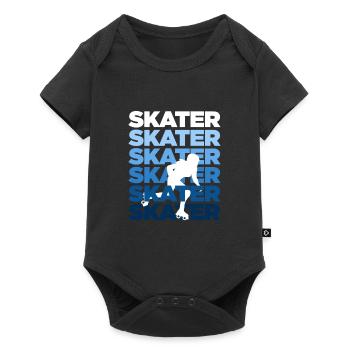 Skater Inline Skating Rollerblading Rollschuhe - Baby Premium Kurzarmbody - Schwarz - Vorne