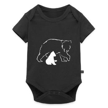 Ours ours ours brun mère bébé nature forêt amour - Body à manches courtes Premium Bébé - noir - Devant