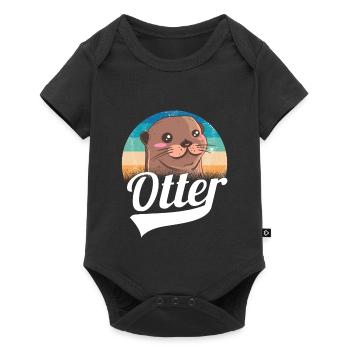 Cadeau animal mignon de loutre - Body à manches courtes Premium Bébé - noir - Devant