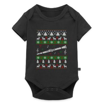 Clarinette laid Noël - Body à manches courtes Premium Bébé - noir - Devant