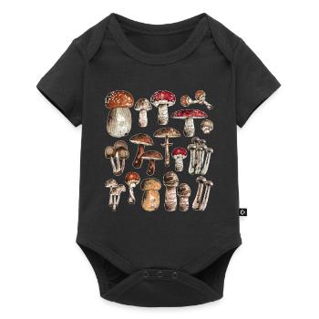 Pilze Shirt Pilzsammler Geschenk Sammeln Pilz Graf - Baby Premium Kurzarmbody - Schwarz - Vorne