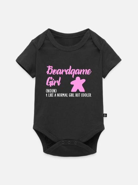 boardgame girl - Baby Premium Kurzarmbody - Schwarz