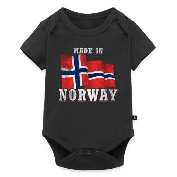 Made in Norwegen - Baby Premium Kurzarmbody - Schwarz - Vorne