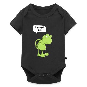 Lass mich doch Frosch Morgenmuffel Müde Kröte Frog - Baby Premium Kurzarmbody - Schwarz - Vorne