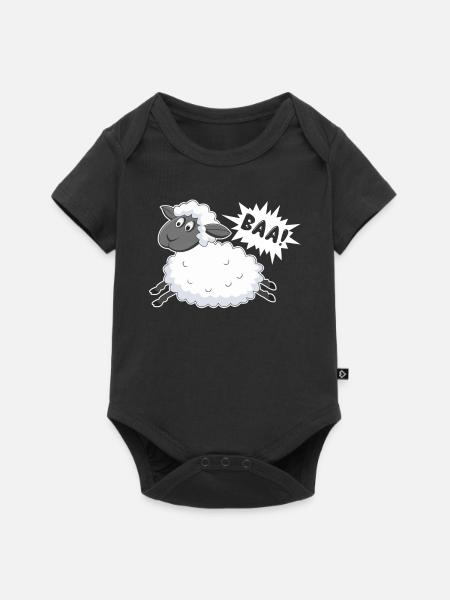 Schafe Baa Baaa Schafe - Baby Premium Kurzarmbody - Schwarz