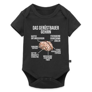Gerüstbauer Gehirn Gerüstbau Bauarbeiter - Baby Premium Kurzarmbody - Schwarz - Vorne
