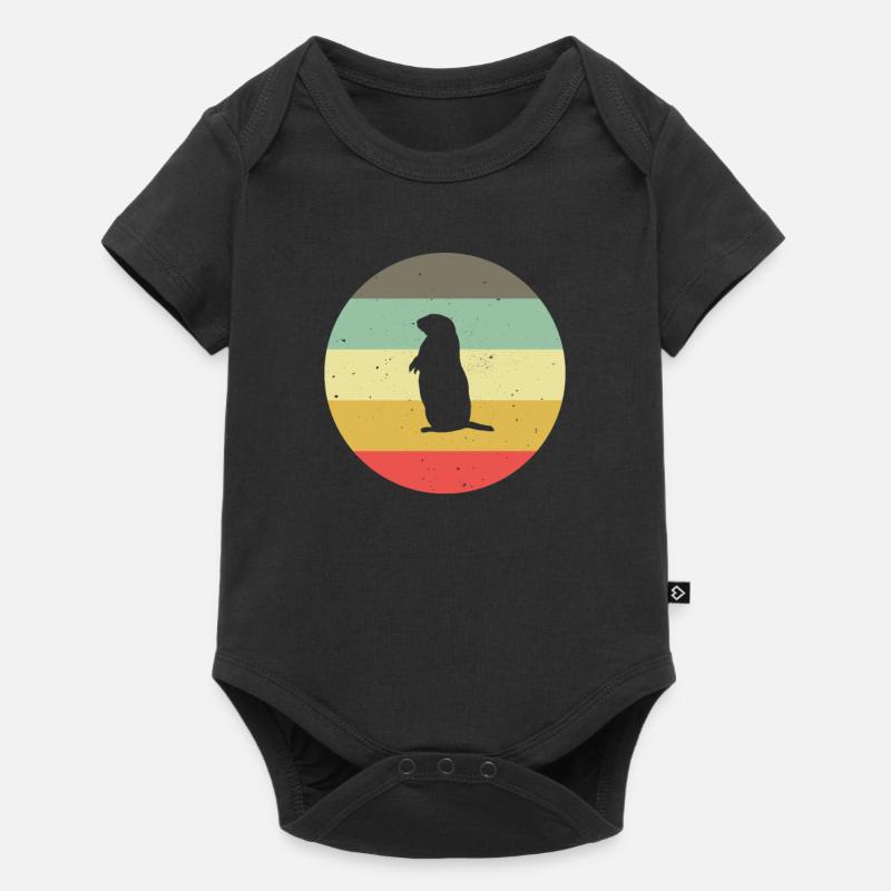 Murmeltier Nagetier Vintage Geschenkidee - Baby Premium Kurzarmbody - Schwarz