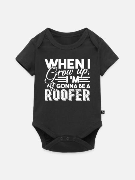 Dachdecker wird Dachdecker - Baby Premium Kurzarmbody - Schwarz