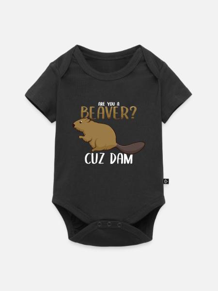 Bist du ein Biber? - Baby Premium Kurzarmbody - Schwarz