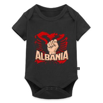 Albanian Flag Albania Kosovo Tirana Shqiptar - Baby Premium short-sleeve bodysuit - black - Front