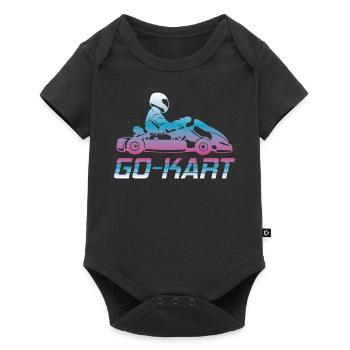 Kart go-kart karting kart pilote cadeau rétro - Body à manches courtes Premium Bébé - noir - Devant