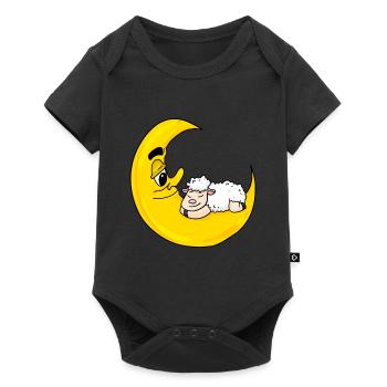 Cadeau mignon de sommeil de lune de mouton - Body à manches courtes Premium Bébé - noir - Devant