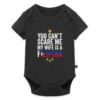 Can't Scare Me Wife Is Filipina Philippines Pinoy - Baby Premium short-sleeve bodysuit - black - Front