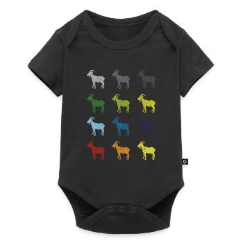 Neon Pop Art Rétro Chèvre Bauer Cadeau - Body à manches courtes Premium Bébé - noir - Devant
