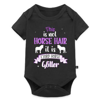 Cheval Fjord Glitter Norwegian Gift Rider - Body à manches courtes Premium Bébé - noir - Devant