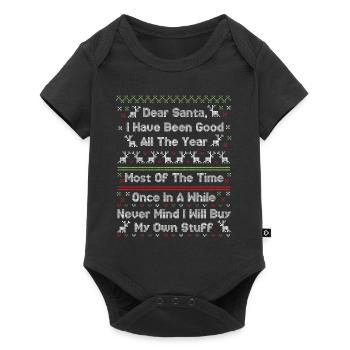 Christmas Santa Ugly Christmas Sweater - Baby Premium short-sleeve bodysuit - black - Front