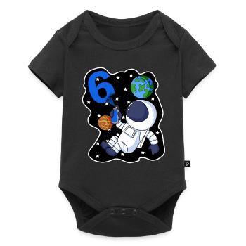 6e anniversaire astronaute cadeau garçon 6 ans - Body à manches courtes Premium Bébé - noir - Devant