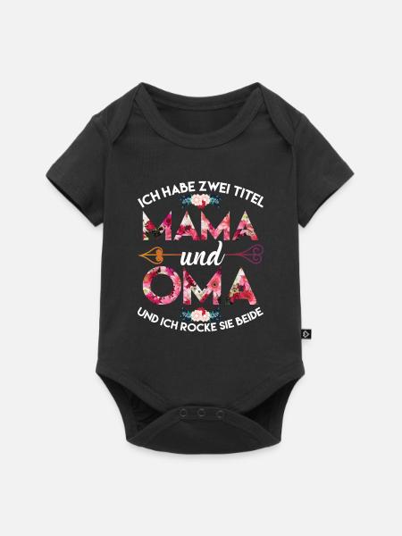 Oma - Baby Premium Kurzarmbody - Schwarz