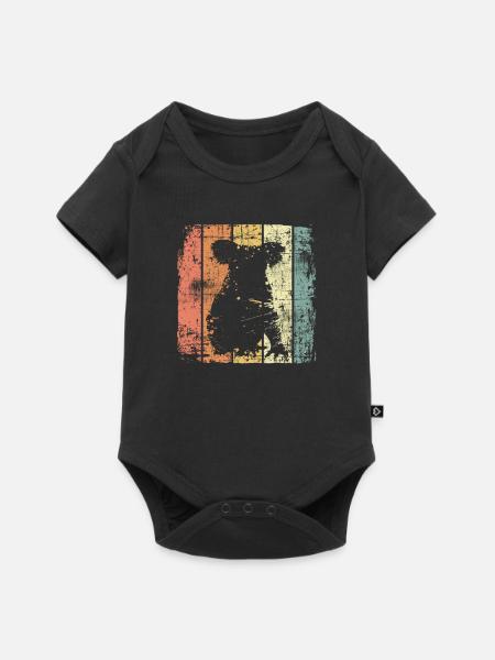 Koala Bär vintage - Baby Premium Kurzarmbody - Schwarz