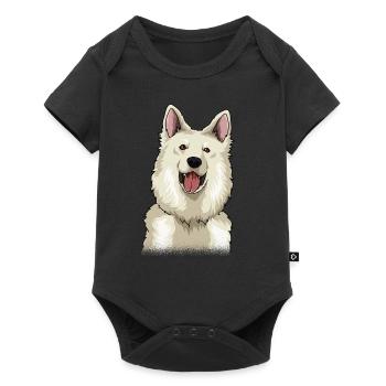 Cadeau de berger suisse blanc - Body à manches courtes Premium Bébé - noir - Devant