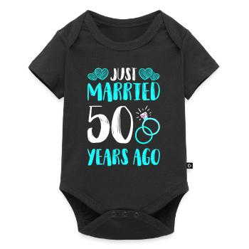 Mariage juste marié 50 ans - Body à manches courtes Premium Bébé - noir - Devant