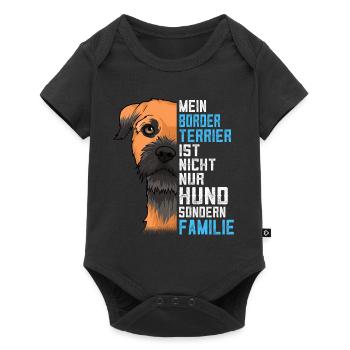 Border Terrier Hund Schönes Geschenk - Baby Premium Kurzarmbody - Schwarz - Vorne
