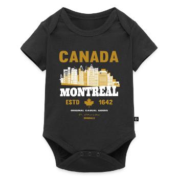cadeau de hockey sur glace canada montréal - Body à manches courtes Premium Bébé - noir - Devant