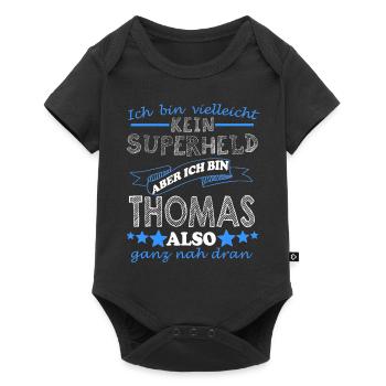 Thomas Vorname Schriftzug Geschenk Männer Jungen - Baby Premium Kurzarmbody - Schwarz - Vorne