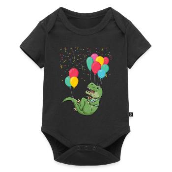 Dino volant | Cadeau d’anniversaire des enfants mignons - Body à manches courtes Premium Bébé - noir - Devant