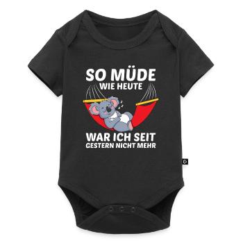 Koala Morgenmuffel Schlafen Chillen Spruch Relax - Baby Premium Kurzarmbody - Schwarz - Vorne