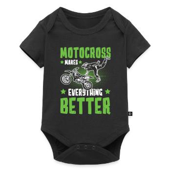 Motorcycle motocross saying - Baby Premium short-sleeve bodysuit - black - Front