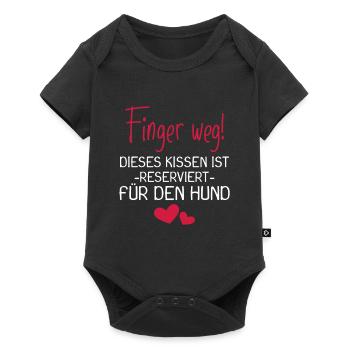 Dieses Kissen ist reserviert für den Hund - Baby Premium Kurzarmbody - Schwarz - Vorne