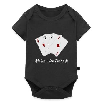 Kartenspiel Skat Poker Ass - Baby Premium Kurzarmbody - Schwarz - Vorne