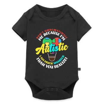 Autisme Ne sous-estimez pas une personne autiste - Body à manches courtes Premium Bébé - noir - Devant