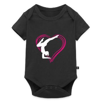 Gymnastique en coeur - cadeau de gymnaste coloré - Body à manches courtes Premium Bébé - noir - Devant