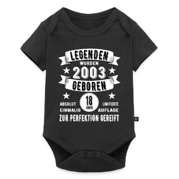 18. Geburtstag Legende seit 2003 18 Jahre Geschenk - Baby Premium Kurzarmbody - Schwarz - Vorne